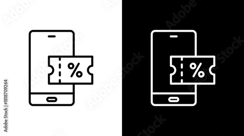 Digital Coupons White Icon Set Design