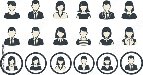 People avatar vector set for profile picture and social media user interface design illustration