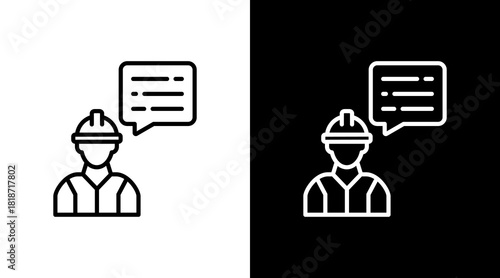 Testimonial White Icon Set Design