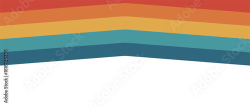 Rainbow Retro Header with Colorful Geometric Stripes for Banners and Templates