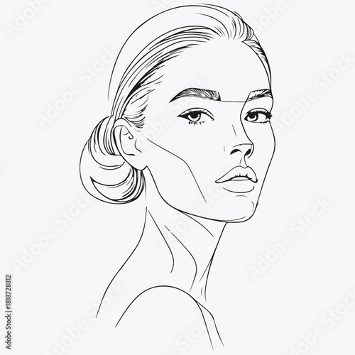 woman portrait sketch illustration vector