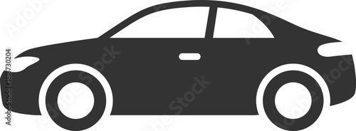 Simple car icon collection isolated on a white background. Front view symbol of auto, vehicle, automobile, sedan, van. Transport, car sharing, or delivery concept icons. Flat style vector illustration
