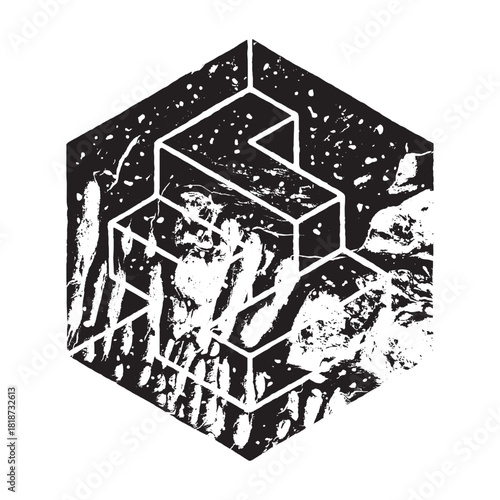 Distressed Geometric Shape