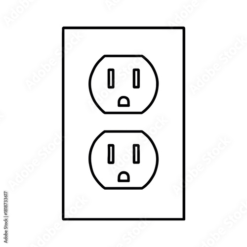 Electrical wall outlet icon duplex power socket receptacle home wiring symbol