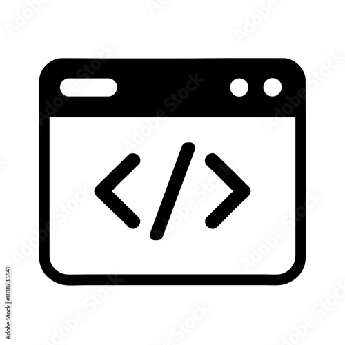 Coding window icon web development programming interface symbol outline
