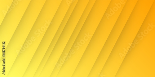 Orange and yellow gradient sunny stripes background. Abstract Yellow Background With 3d line Modern Concept.Minimal Poster. Background For Banner, Web, Cover, Billboard, Social Media,