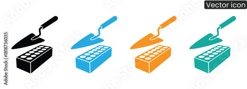Vibrant bricklaying tools perfect for construction, masonry, and DIY projects. Use these colorful designs to add a professional and modern touch to any project.