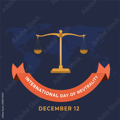 International day of neutrality flyer illustration
