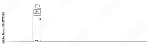Continuous one thin smooth line simple minimalistic drawing of a vape pen on a white background