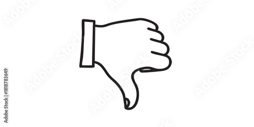WebThumbs down hand gesture outline icon vector