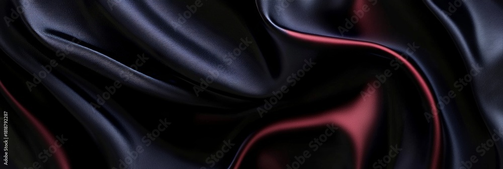 Fototapeta premium Elegant and Deep Blue Black Abstract Background Texture with Luxurious Flowing Satin and Velvet Hues