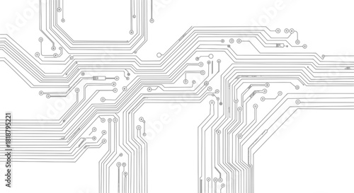 Circuit Board Abstract  A Detailed Vector Illustration of a White Electronic Grid