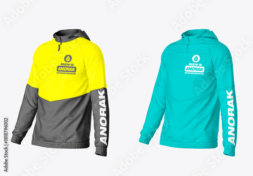 Men's Anorak Windbreaker Mockup
