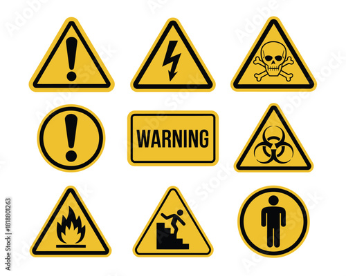 Warning Signs Collection Hazard, Caution, and Safety 