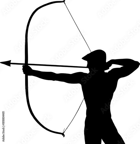 Silhouette of Archer’s Moment of focus and release.