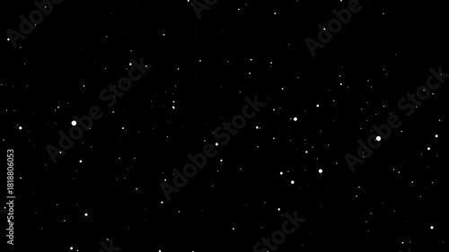 Isolated snow falling on black background, Snow flakes Christmas overlay, loopable snowing - stylised loopable background, Rendered animation of snowing. Falling snowflakes, snow background