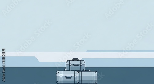 Stacked Suitcases Illustration: Travel and Luggage