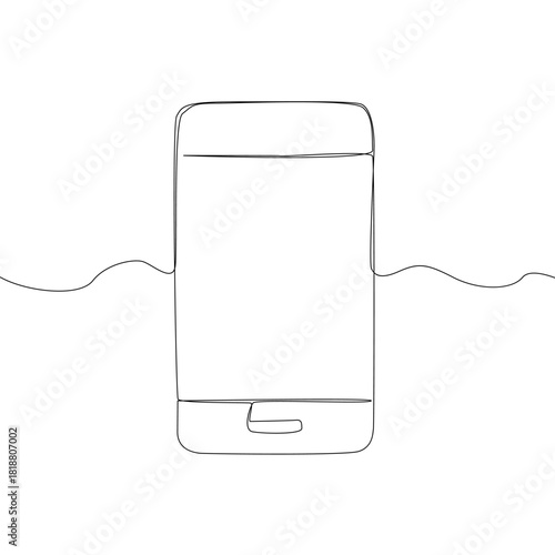 Smartphone drawing. Mobile phone device. Simple gadget Vector art. Technology display screen.