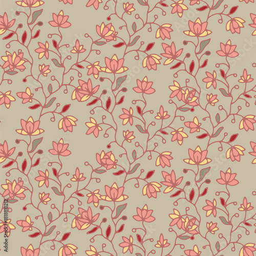 Warm Botanical Floral Cascade Harmony