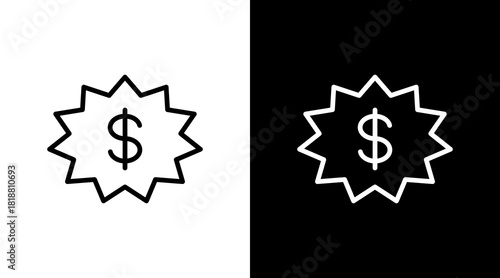 Sale Badge  White Icon Set Design