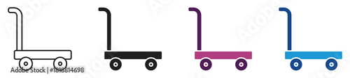 Dolly flatbed icon symbol collection on white background. Vector illustration.