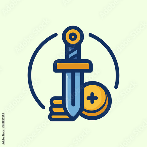 Upgrade gear, Level up icon logo flat vector design