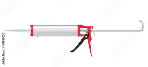 Brightly colored silicone glue gun sits isolated on a white background, ideal for various crafting, repair, and DIY projects. Its ergonomic design ensures comfortable use during tasks.