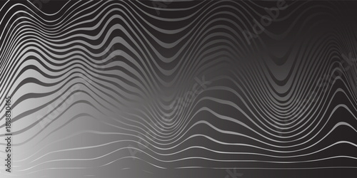 Fototapeta Naklejka Na Ścianę i Meble -  Wavy Lines Black and White Pattern. Abstract Textured Background. Vector Art. modern Eps 10