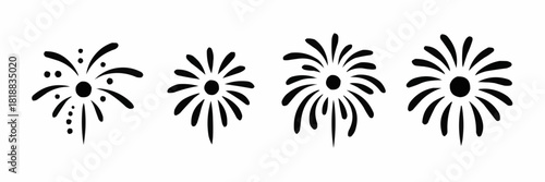 Sparkling Silhouette: A minimalist illustration of radiant bursts of light that symbolize joy, celebration, and new beginnings.