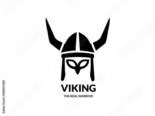 viking helmet logo vector