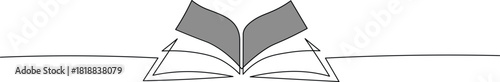 Unlock knowledge with a sleek minimalist book line art, perfect for learning platforms or educational content, sparking curiosity and a passion for reading and discovery
