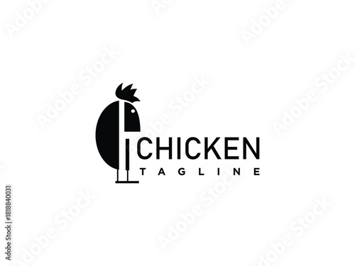 Simple vector chicken logo