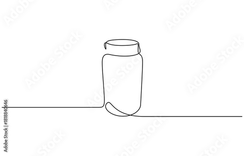 Medicine container, pill bottle, vitamins and supplements jar. Pharmaceutical packaging isolated on transparent background