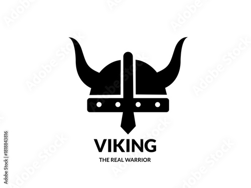 viking helmet logo vector