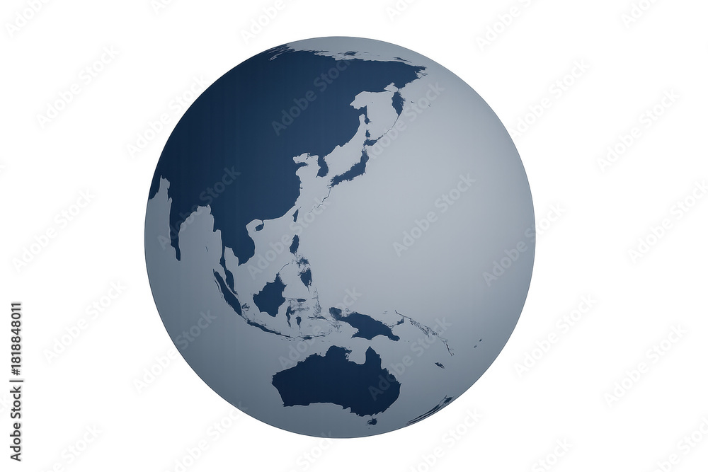 Fototapeta premium Blue earth globe showing Asia and Australia