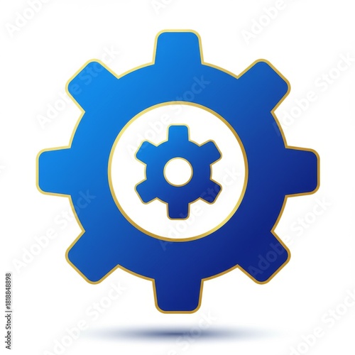 Blue gear icon with inner cog representing mechanics and engineering  