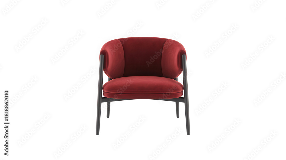 Obraz premium Red velvet armchair modern