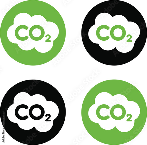 Co2 emission icons