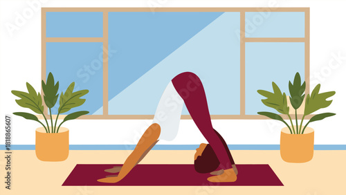 Minimalist digital illustration of a person engaged in an activity rendered with a clean modern aesthetic using a vibrant cmyk color palette and classic typography