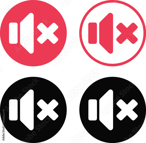 Mute icon set for user interface