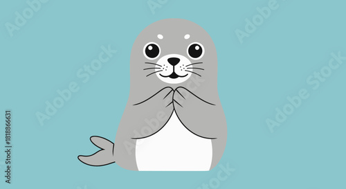 Obraz na płótnie Gray seal animal portrait with transparent background