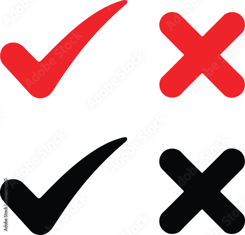 Checkmark and cross symbols