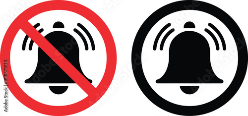 Notification bell sound and mute icon