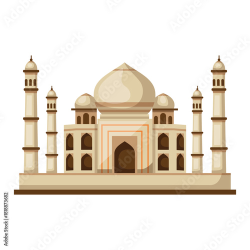 Illustration of the Taj Mahal in India