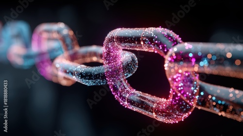 Digital Chain Link: Blockchain, Network, Security, Tech Art