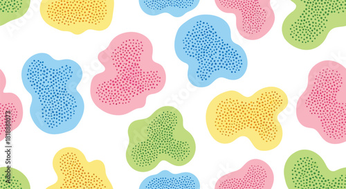 Abstract geometric pattern with bold cmyk colors and typographic elements