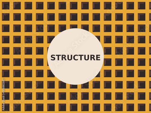 Modern vector design showcasing a grid structure with a central text focus