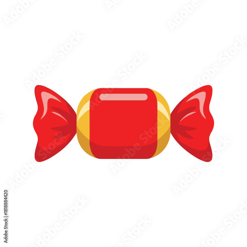 Sweet red and gold wrapped candy treat isolated delicious confectionery isolated on white background