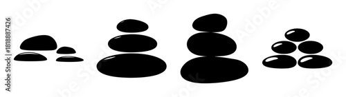 Balanced zen garden stones stacked artfully in serene natural arrangements