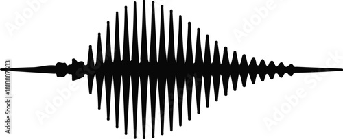 Black soundwave silhouette representing audio frequency or signal